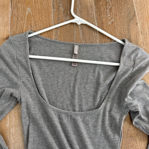 Soft Lounge Long Sleeve Dress in Heather Grey - Picture 3 of 3